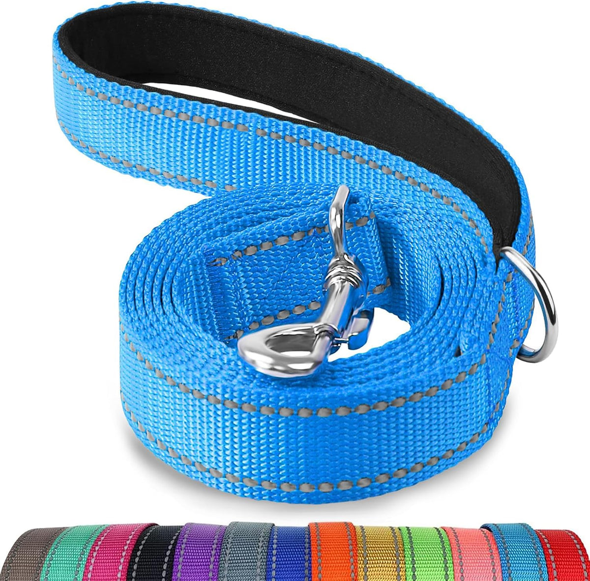 Joytale Reflective Dog Leash for Medium & Large Dogs - 5 ft Standard / SkyBlue