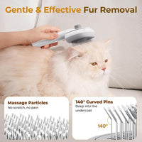 Pecute Self-Cleaning Steam Dog Cat Brush for Heavy Shedding/Long Coats – Essentials for Cats - White - image 4