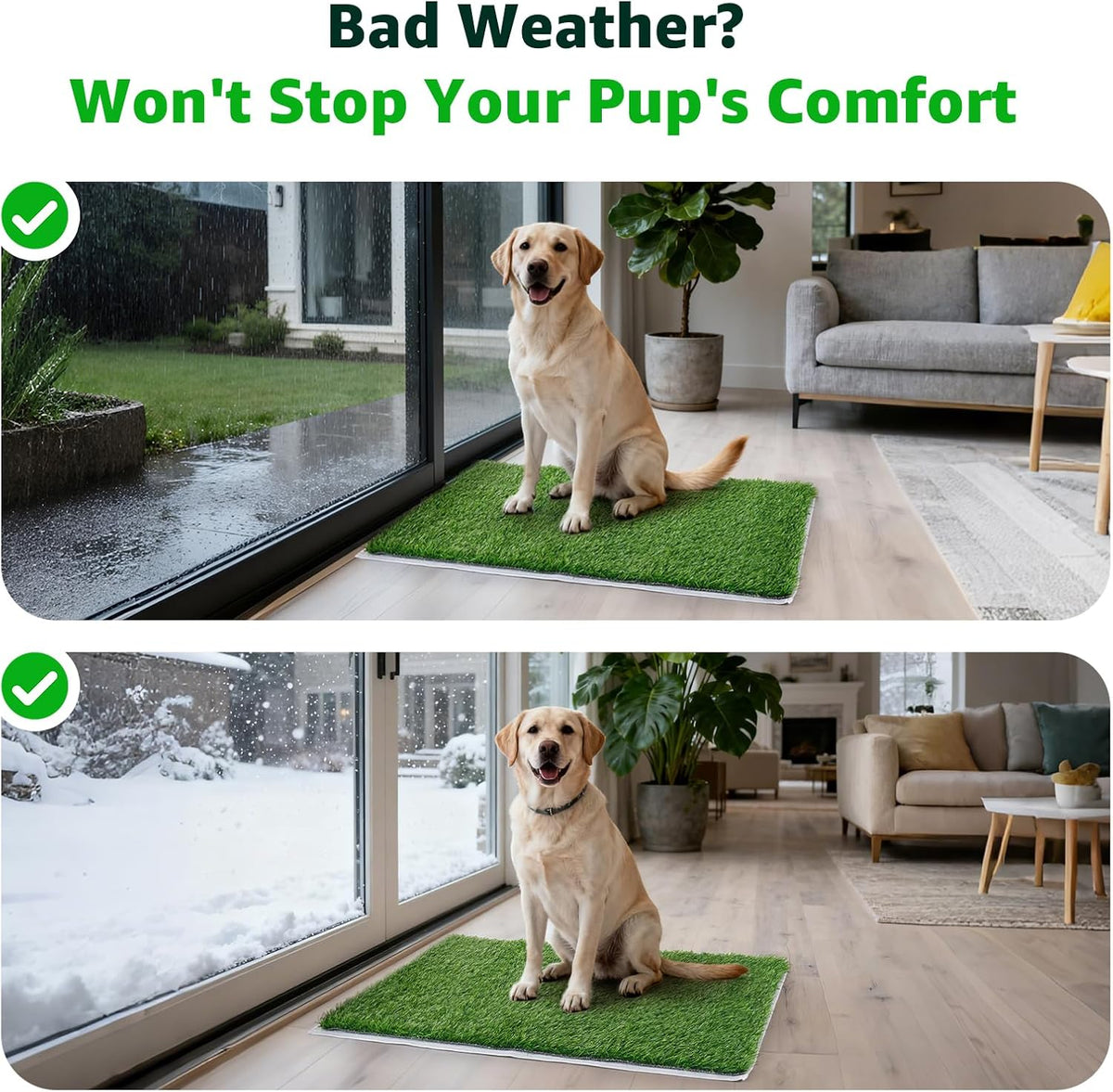 Replacement Artificial Grass Pee Pads for Dogs Potty Training to Pee - XXXL-45.2"x27.5" - image 4