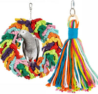 Parrot Swing for Large Birds – Essentials for Birds - Parrot Swing (with Colorful Rope)