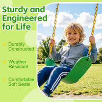 Pink Swing Seat, Heavy Duty Chain Plastic Coated - Light Green - image 2