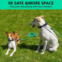 Dog Tie Out Cable 15FT-500Lbs,Heavy Duty Dog Leads&Tether for Yard with Swivel Hook,Small Large Dogs Leash Line for Outside,Rust Chew Proof Dogs Run Cable for Outdoor Camping (Green Cyan, 15FT)