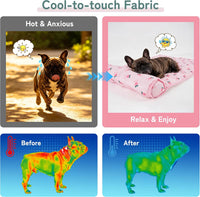 PUMYPOREITY Cooling Dog Bed, Pet Cooling Mat with Pillow - Small / Pink - image 3