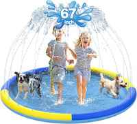 CACSPS non-slip splash pad for kids and dogs spraying water from a garden hose - view 6