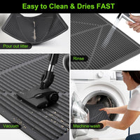 Rubber Cat Litter Mat Litter Box Mat - Black / XXL-38" x 25" Thickened - image 4