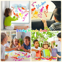 30 Pcs Sticky Spider Web Sticky Hands for Kids Bulk Halloween Party - Dinosaur - image 4