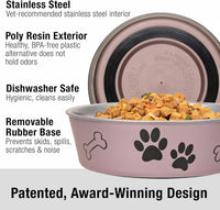 Loving Pets Bella Dog Bowls, Stainless Steel Dog & Cat Bowls - Grape / Large (35-65lbs) - image 2