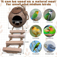 PINVNBY Coconut Bird Nest Hut with Ladder - Wooden ladder - image 3