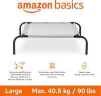 Amazon Basics Cooling Breathable Elevated Dog Bed with Durable Metal - Grey / Large - image 2