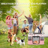 Foldable Pet Cat Playpen, Indoor Cat cage Crates S - Pink / Medium（31.5"L x 23.6"W x 21.7"H） - image 2