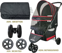 ROODO Pet Stroller Inner Pad for Exclusive Use,Original,Replaceable,Easy to Clean,Set of 3 pc(Black)