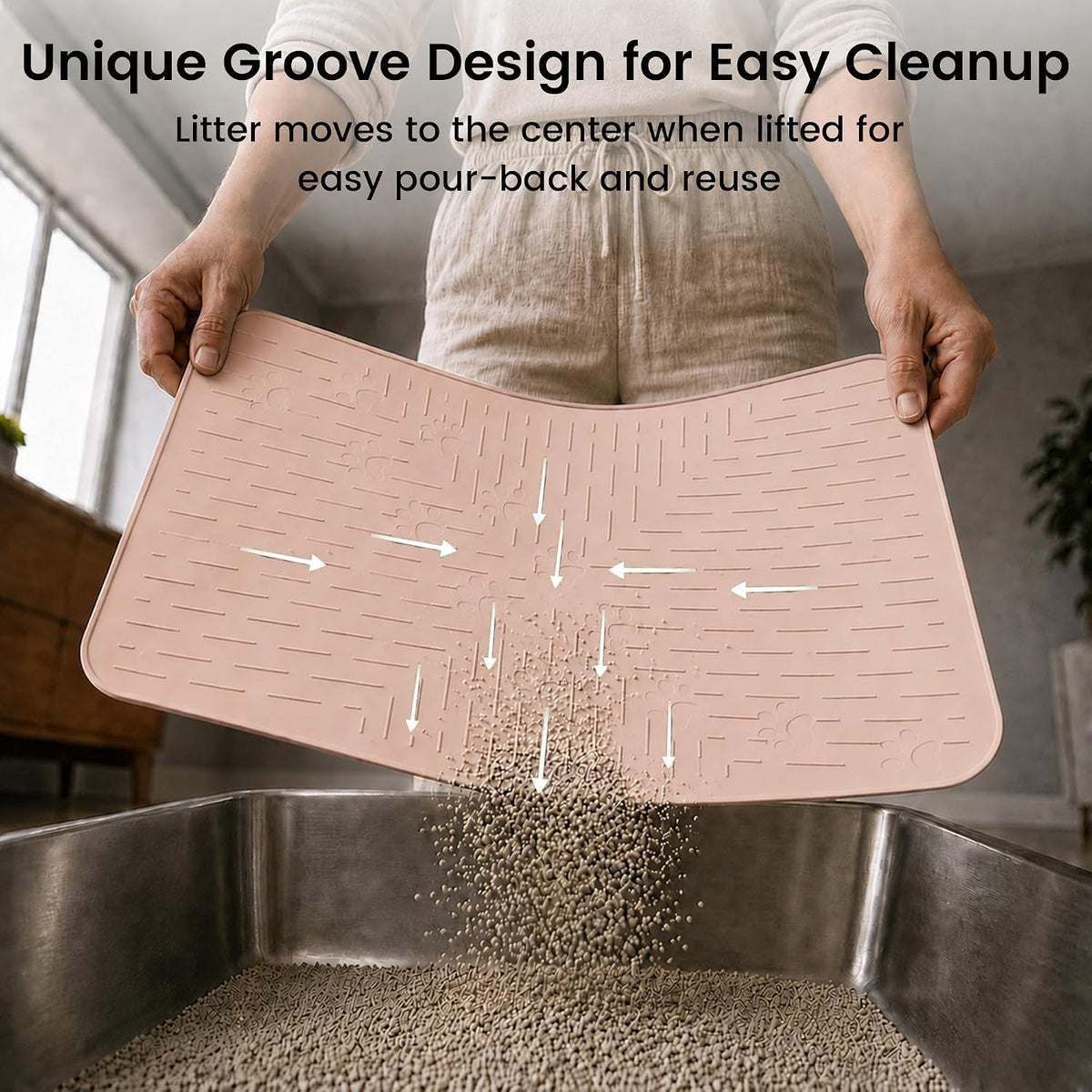 OHMO Large Cat Litter Mat - Coral / 23.5x16" - image 4