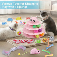 UPSKY Cat Toy Roller 3-Level Turntable Cat Toys with Six Colorful - D-Pink - image 4
