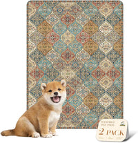 Washable Pee Pads for Dogs, Stylish - 18x24 Inch (Pack of 2) / Cream/Multi