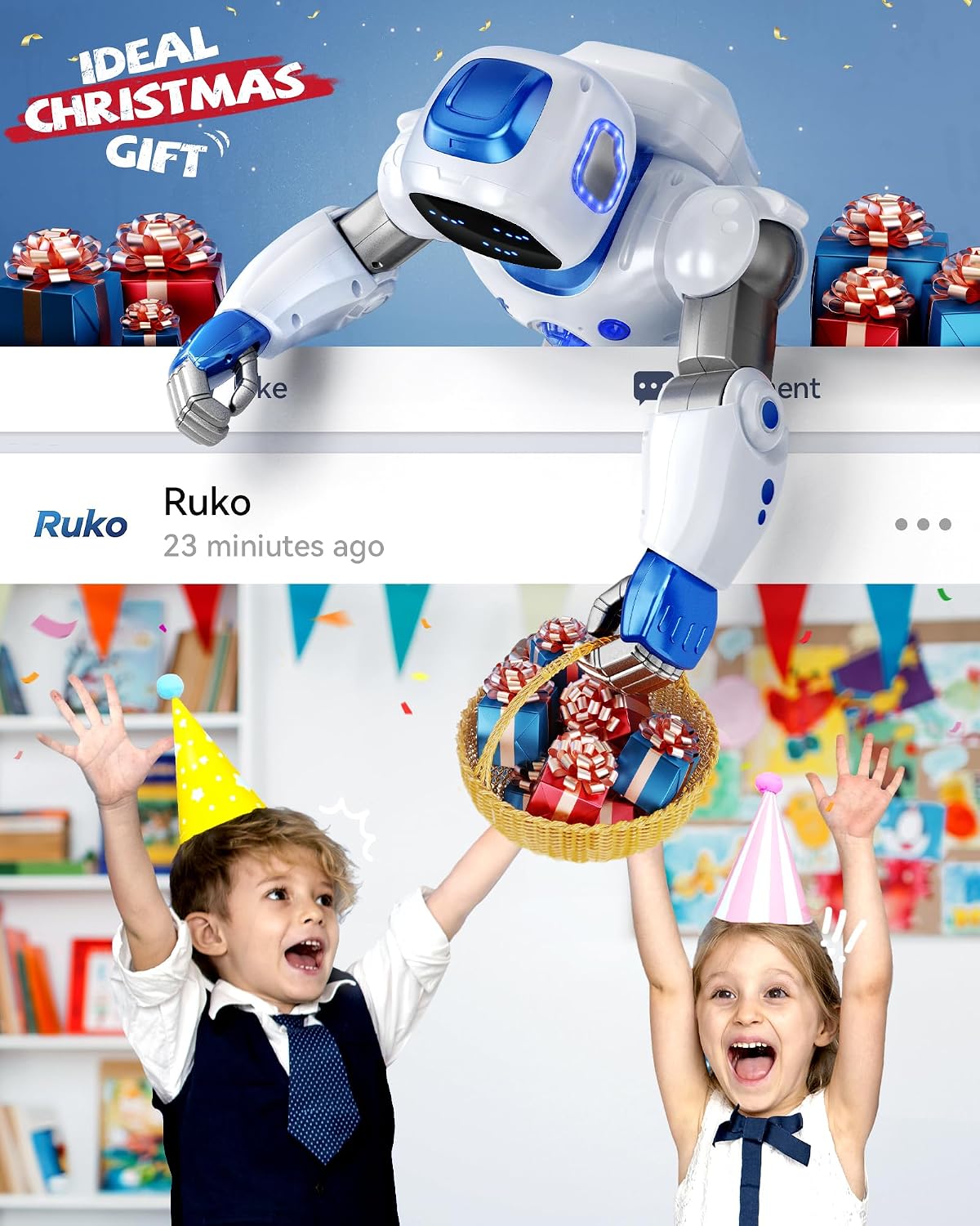 Ruko 1088 Smart Robot Toy for Kids - Blue - image 2