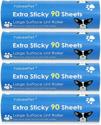 Extreme Sticky Large Surface Lint Roller, 6.3'' Giant Pet Hair Remover Roller for Pet Dog Cat Hair, Clothes&Furniture Cleaning, 90 Sheets (4 Refills)