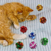 Silkfly 30 Pcs Cat Crinkle Balls Toys 2.36" Interactive Colorful – Essentials for Cats - 400 - image 2