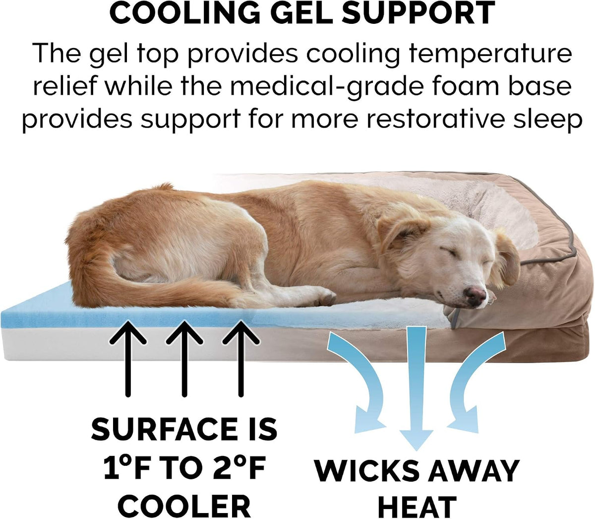 FurHaven Cooling Gel Dog Bed for Large Dogs - Large / Brownstone - image 4