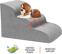 Dog Stairs for Small Dogs, 3 Tiers High Density Foam Dog Ramp - image 3