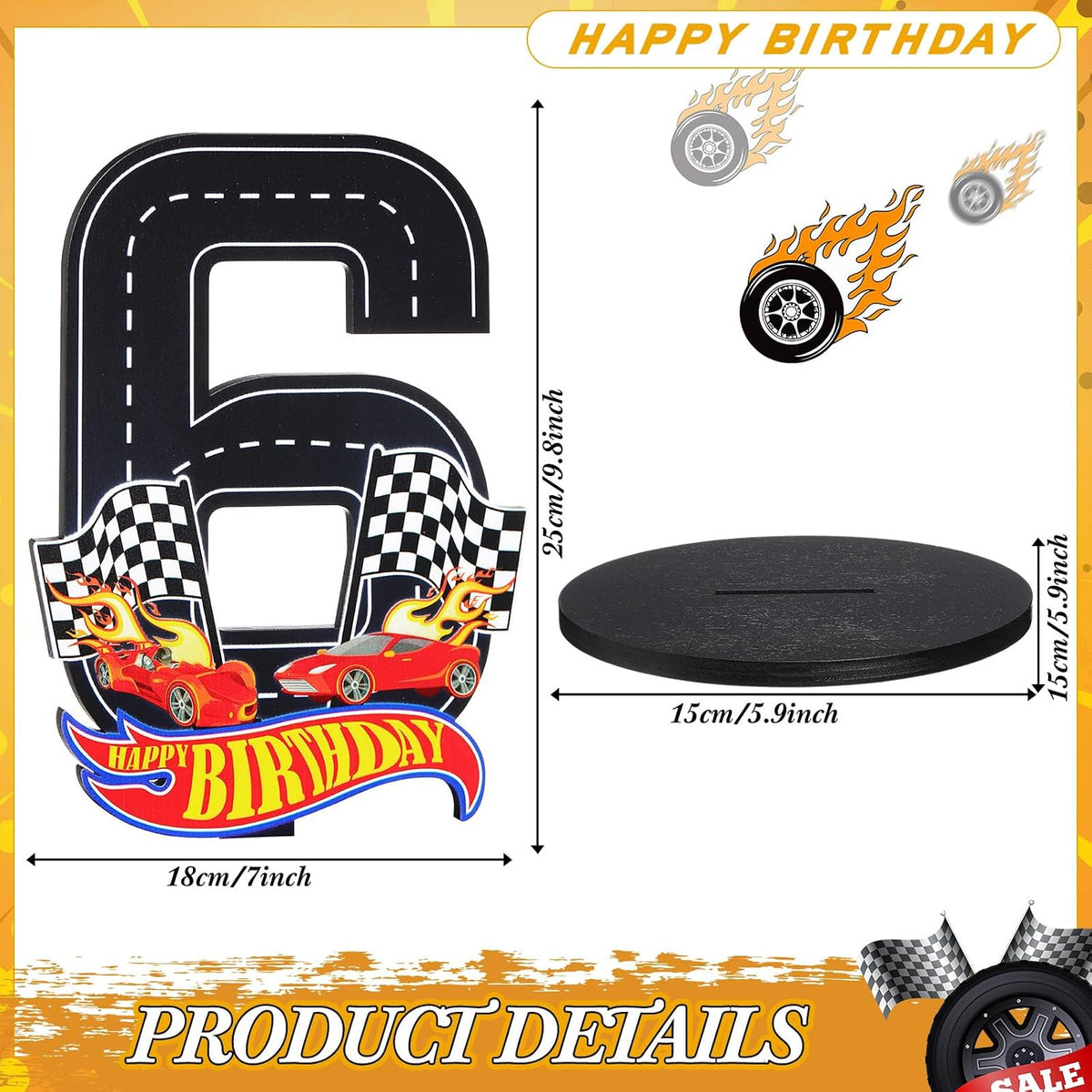 MiniInflat Race Car 5th Birthday Number Sign Centerpiece Race Car - 6th - image 2