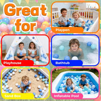 Ball Pit Balls Pack of 100 200 500 - Blue+Blue+White / 100 balls - image 4