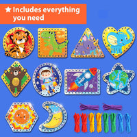 KRAFUN Princess, Unicorn & Mermaid Lacing Cards Age 3+ - Unisex - image 2