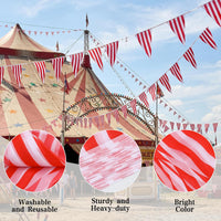 RUBFAC 170ft 120pcs Red White Striped Pennant Banner – Fun for Kids & Family - Red and White / 850ft - image 4