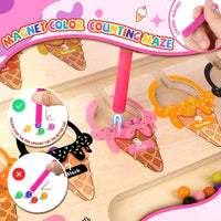 Ice Cream Magnetic Color and Number Maze - Pink - image 2