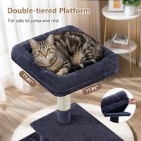 Cat Tree Tower 42'' with Condo, Indoor Scratching Post GCT005SG – Essentials for Cats - Dark gray / 42 inch - image 2