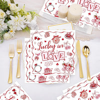 Yoyuspy 50 pink pumpkin baby shower napkins in gingham and polka dot prints - view 25