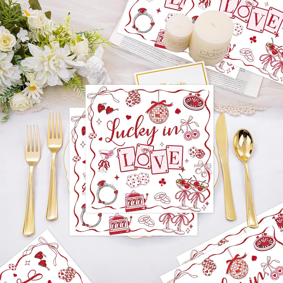 Yoyuspy 50 pink pumpkin baby shower napkins in gingham and polka dot prints - view 25