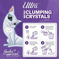 Ultra Clumping Micro Crystals Premium Cat Litter - Dust Free, Soft on Paws, Fragrance Free - 15 Lbs. Total (3pk of 5 Lbs.)