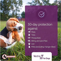 Vectra 3D for Dogs Flea, Tick & Mosquito Treatment & Prevention for Small Dogs (11 – 20 lbs) , 3 month supply