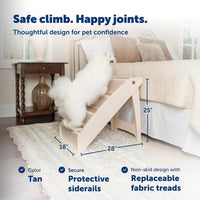 PetSafe CozyUp Folding Dog Stairs - Bed - 25 Inches Tall / Tan - image 3