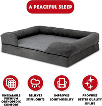 The Dog’s Bed, Large Grey Plush (no Logo), Memory Foam, Pain Relief: Arthritis, Hip & Elbow Dysplasia, Post Surgery, Lameness, Supportive, Calming, Waterproof Washable Cover, Veterinary Approved