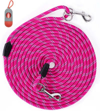 Long Dog Leash for Training 10FT/16FT/20FT/30FT/50FT/100FT - 100FT* 3/8 inch / 1Pack HotPink