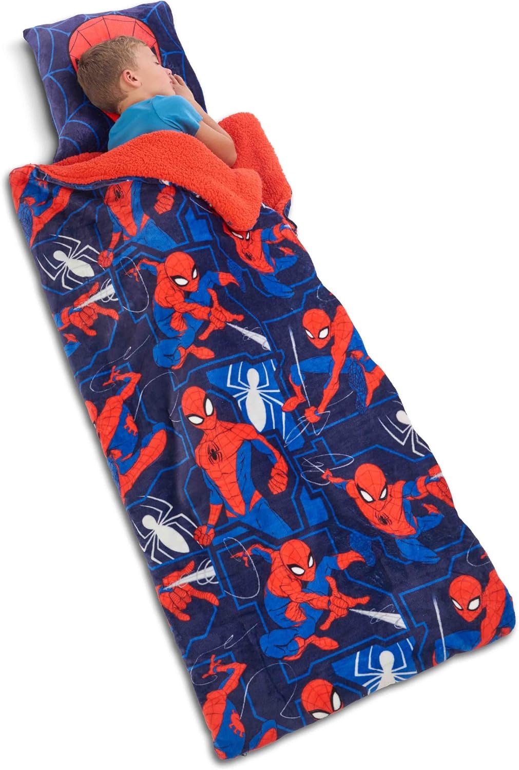 Northwest Silk Touch Sherpa Slumber Bag - Fearless Spidey / 27" x 56" - image 3