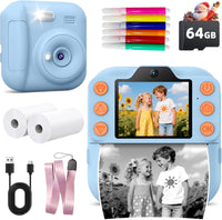 Kids Instant Camera with 64GB SD Card - Blue