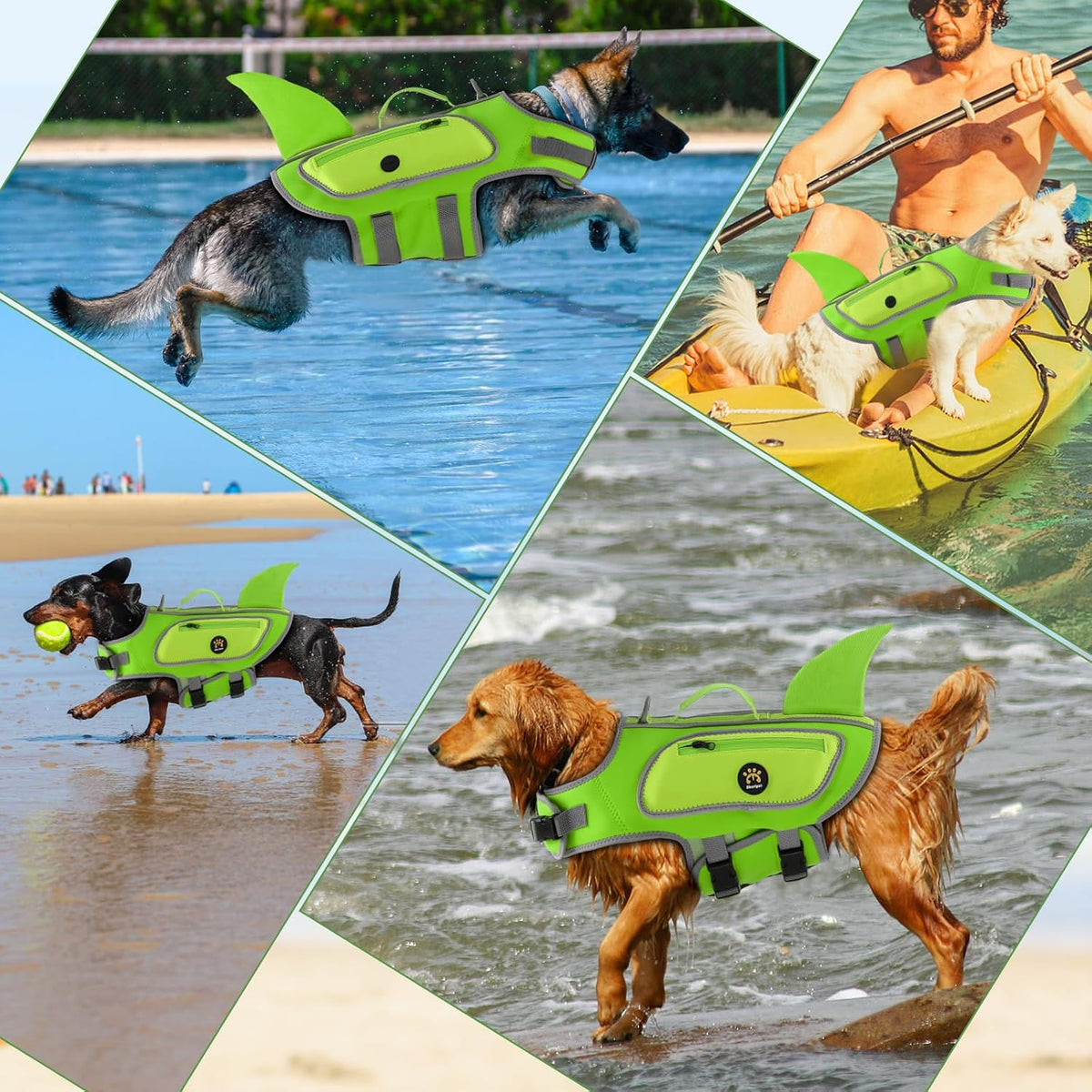 Dog Life Vests for Boating and Swimming, Dog Life Jacket – Essentials for Dogs - LightGreen / Small - image 4