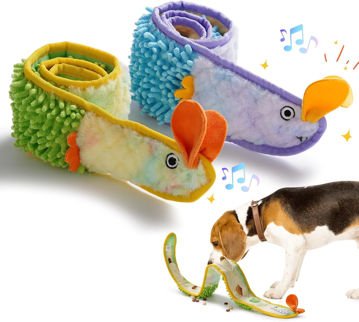 Nocciola EEL Squeaky Dog Toy - Blue & Yellow Eel Bundle