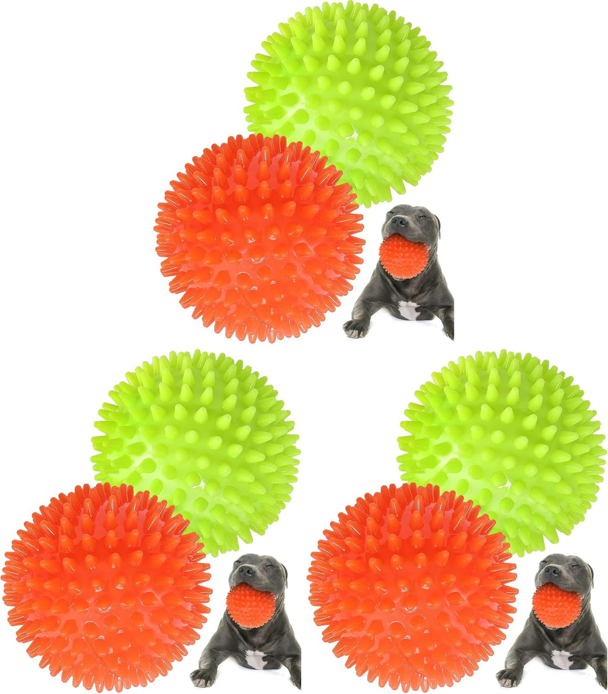 Pweituoet 4.5” Heavy Duty Squeaky Dog Balls for Medium Large Dogs - 4.5" (Pack of 3)