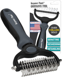 Maxpower Planet Dog Grooming Rake, Deshedding Undercoat Brush - Gray / Large