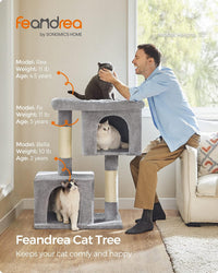 Feandrea Cat Tree, Plush Kitten Condo - XL (26.8"L x 18.9"W x 40.6"H) / Light Gray - image 2