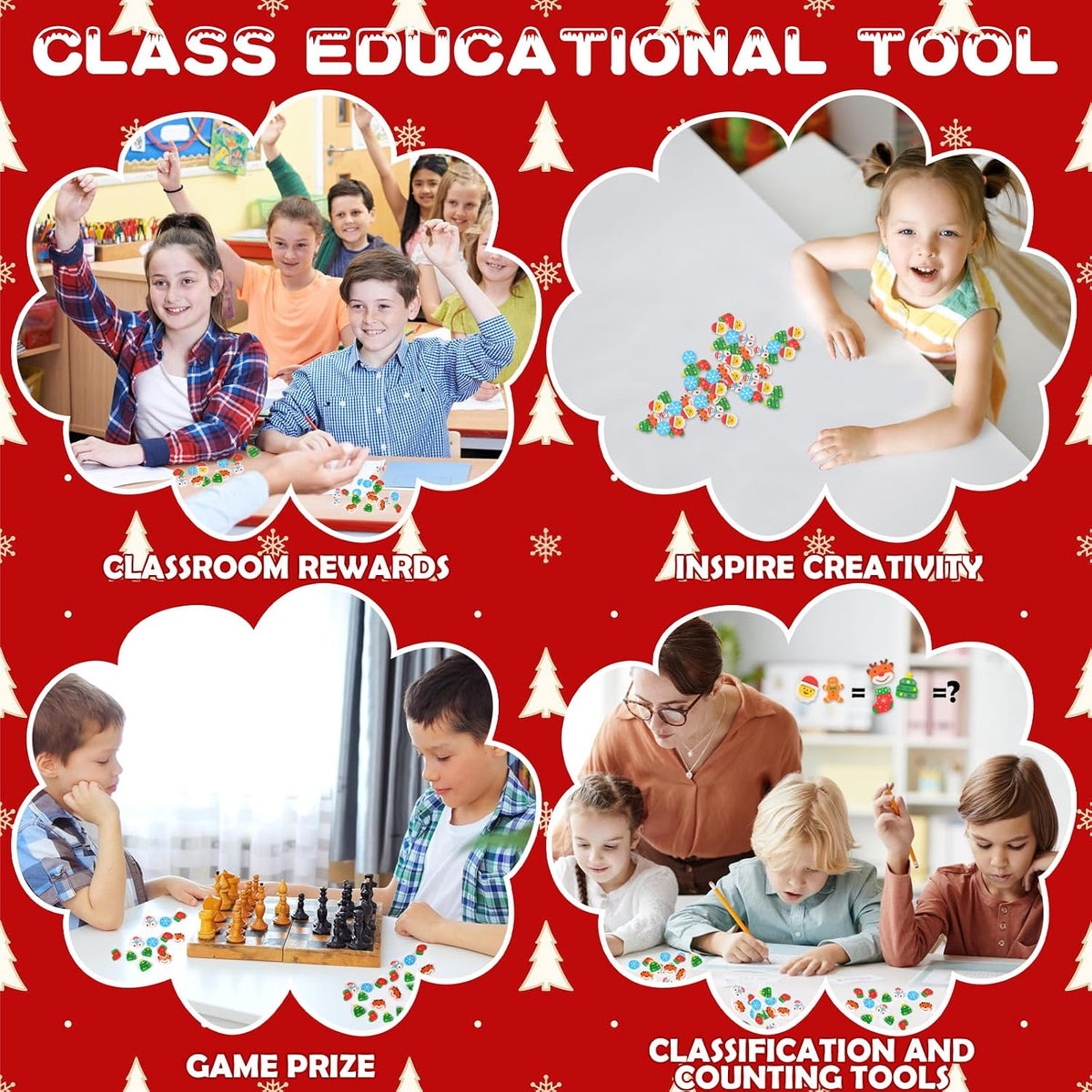 Wolpark mini erasers for kids shaped like cakes, donuts, ice cream, fruit and hearts - view 22