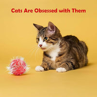 30 Pieces 1.6 inches Sparkle Pom Pom Balls for Cat - Interactive Glitter Balls, Multicolor, Best as Kitten Play Toys