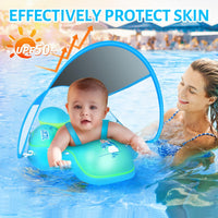 Baby Pool Float with Canopy UPF50+ - Baby Blue / Small - image 4