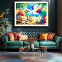 Halloween Puzzle 500 Piece with Lettered for Adults Gift - 1000piece - Beachside Umbrellas - 27.5x19.7" / Retired Models - image 2