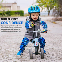 Soft-Style Kids Knee and Elbow Pads with Bike Gloves - Small / (2nd Gen) Ocean Camo - image 2