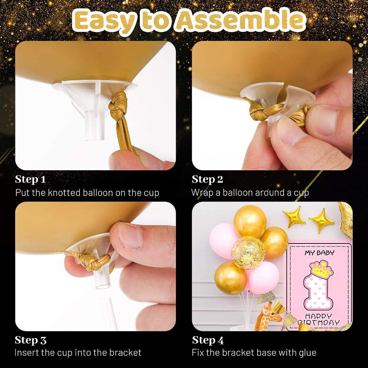 JOYYPOP 4 Sets Balloon Stand Kit For Table - Clear - image 4