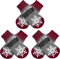 BEAUTYZOO Christmas Winter Anti-Slip Dog Socks with Grips Traction Control for Small Medium Large Dogs, Non Skid Indoor Double Side Pet Paw Protector for Hardwood Floor Wear, Snowflake S/M